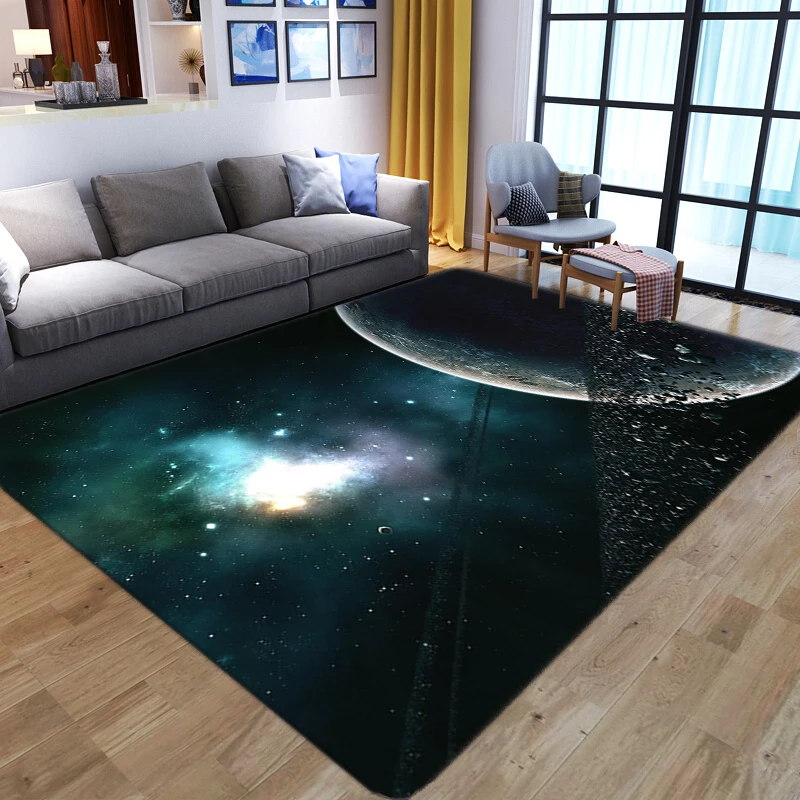 Dreamlike Universe 3D Printed Carpets for Home Living Room Decor Soft Kids Bedroom Play Mats Space Planet Parlor Floor Area Rugs