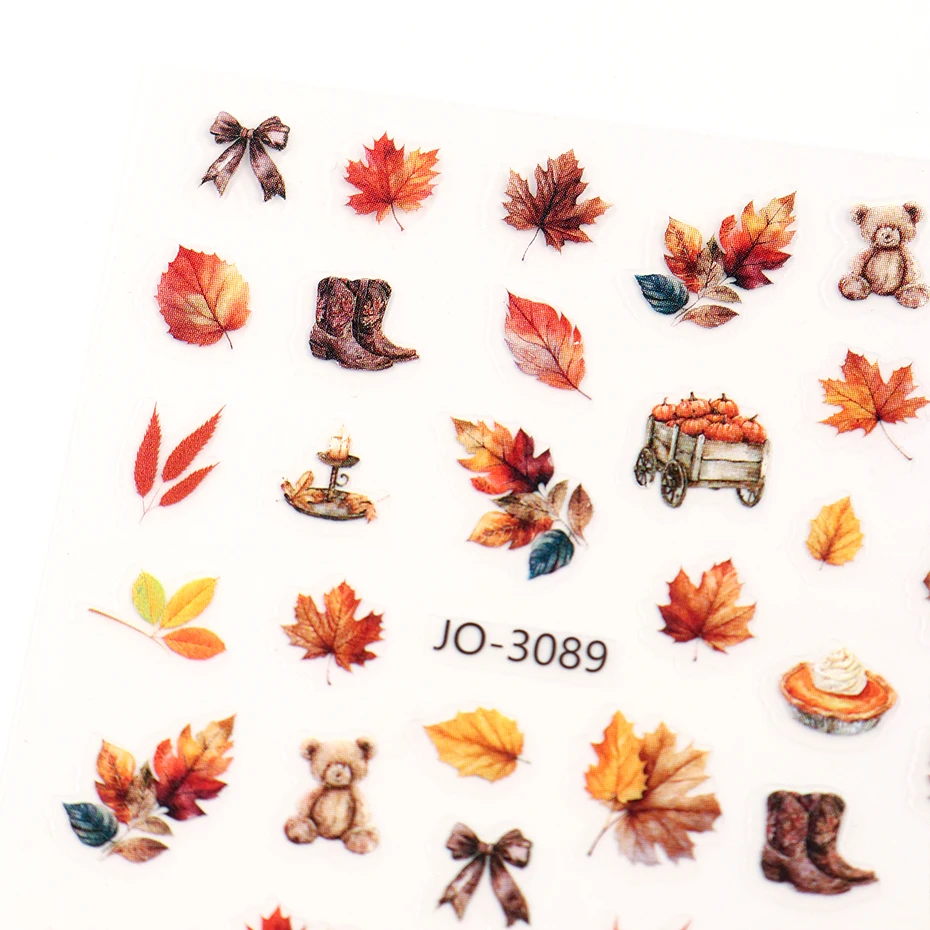 2 Stück Herbstblätter Nagelaufkleber Ahornblatt Nagelsticker Vintage Herbstdeko Maniküre Nagelkunst Aufkleber Dekorationszubehör – Detail 10