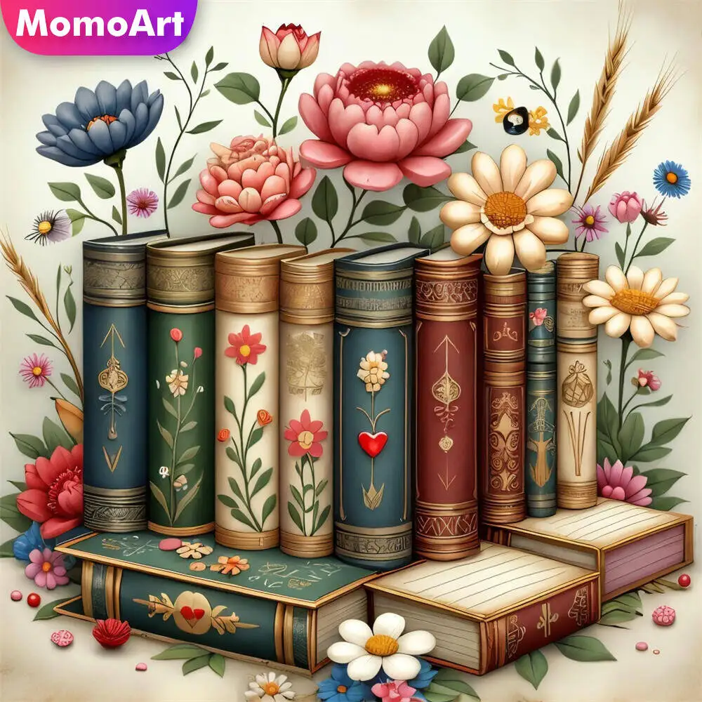 

Momoart DIY Full Square Round Diamond Embroidery Book Landscape Mosaic New Arrival Diamond Painting Flower Child Hobby