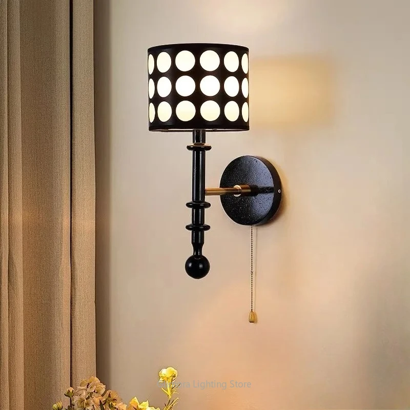 French Mid-Century Wall Lamp - Modern Zen Lighting for Bedroom/Living Room/Fireplace & Stairs with Switch, Airbnb/Resort Decor