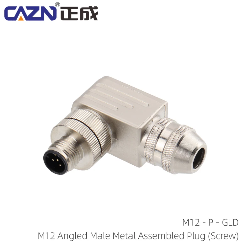 Screw M12 Assembled Round Connectors Field Wireable Plug 2/3/4/5/6/8 Pins Sensor Metal Threaded Couple Connectors