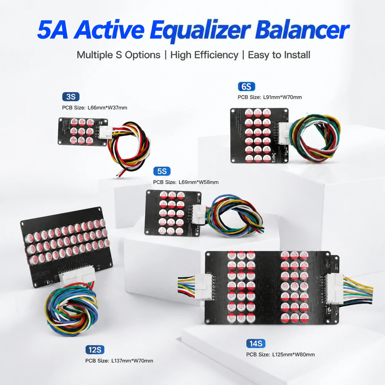 Active Balancer 5A 3S 4S 5S 6S 7S 8S 12S 14S 16S-21S Energy Capacitor Balancing Device For LiFePO4 Lipo Lithium Ion Battery