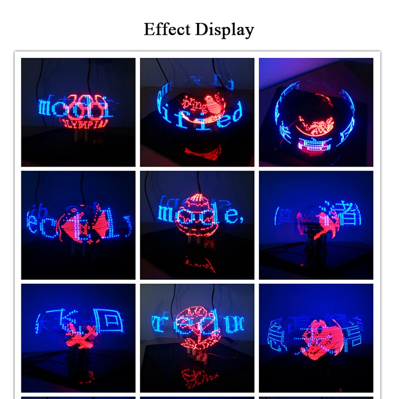 Imagem -06 - Dual Axis Ball Rotating Led Kit Relógio Display Auto-soldagem e Peças de Solda Cor