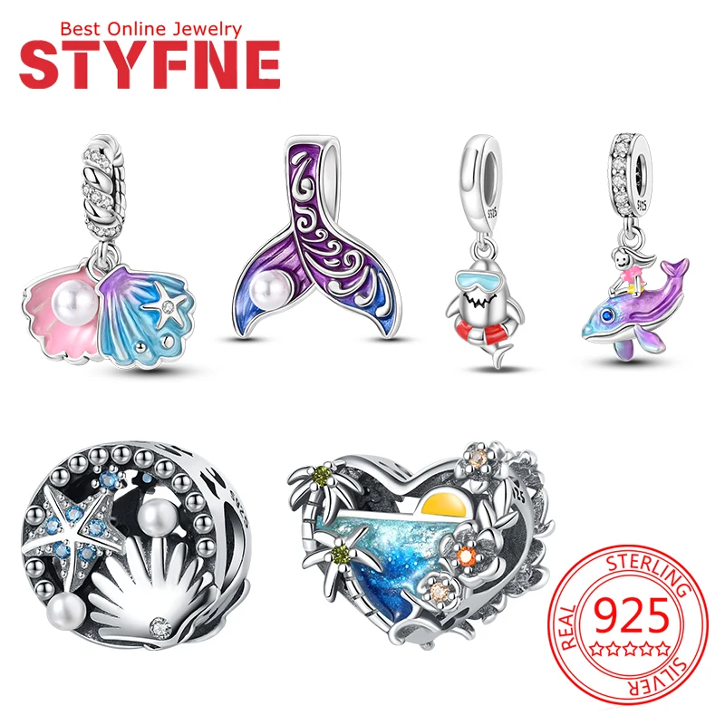 

Charms 925 Originales Fishtail Ocean Beads Fit Bracelet Necklace Accessories Bead Jewelry Making Fine Jewelry Gift