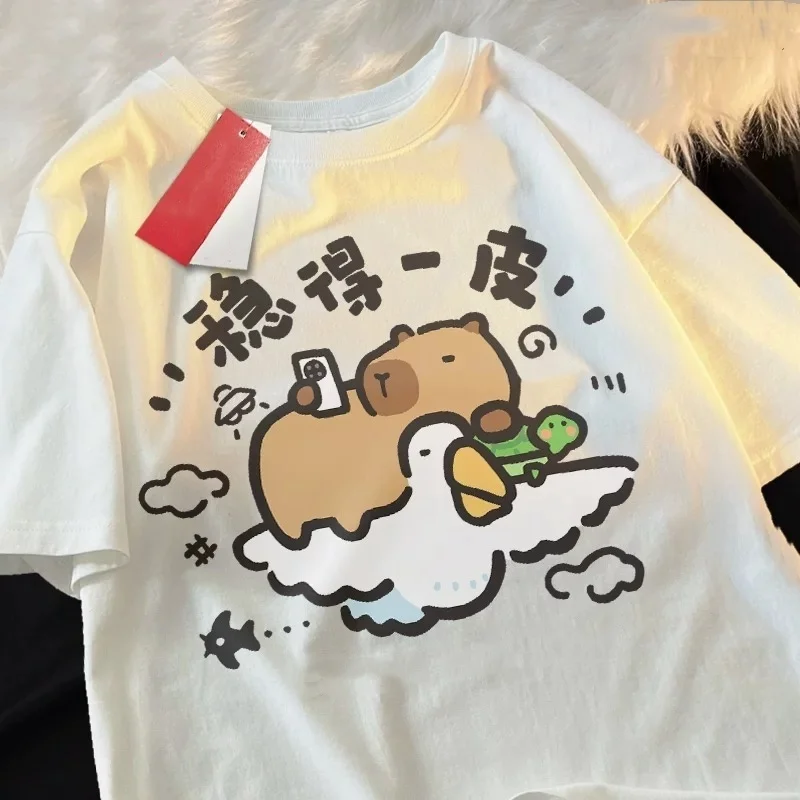 

ZAZOMDE 2025 Summer Man Tshirt Fun Print T Shirt Cotton Oversized Clothes Fashion Casual Clothes Soft Street Brother Clothing