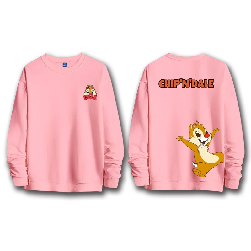 Chip an \'Dale Anime Cartoon Top Women\'s Hoodie Chipmunk Sports Round Neck Hoodie Couple Top Round Neck Hoodie