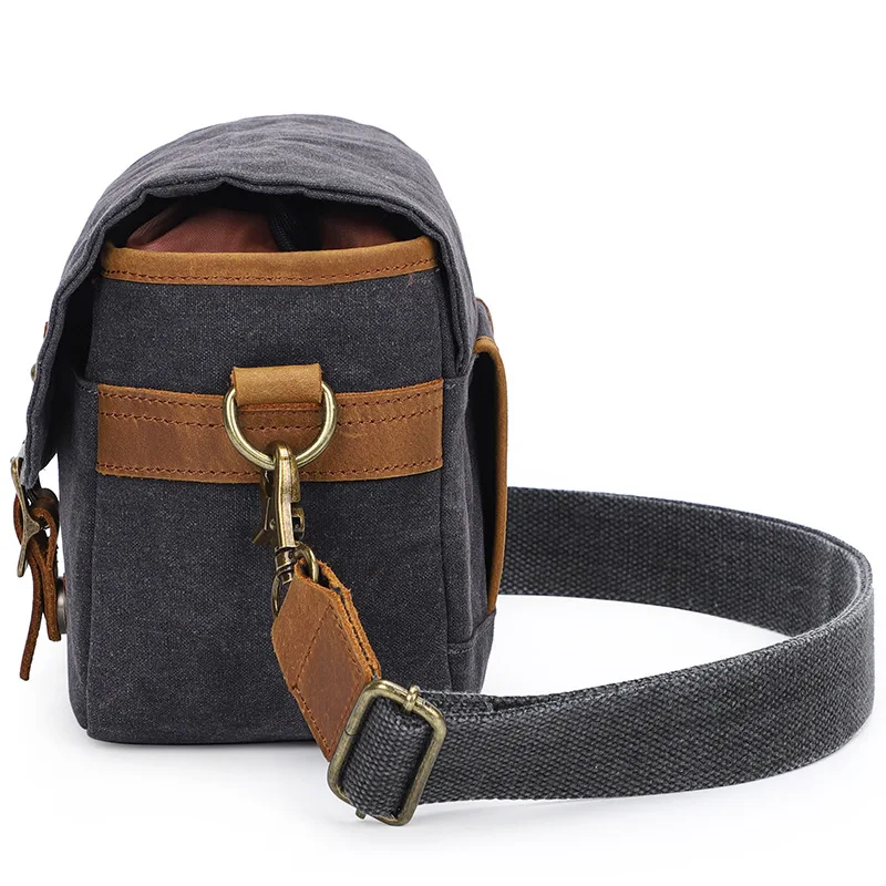 Canvas Camera Bag Outdoor Leisure Digital Camera Bag Waterproof Shoulder Crossbody Bag Photography Bag