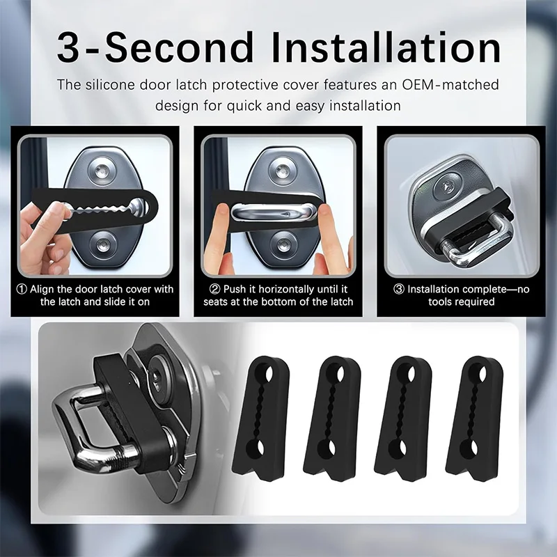 4Pcs Universal Car Door Lock Damper Buffer Car Shock-Proof Pad Car Door Shock-Absorbing Car Door Anti-Collision Pad