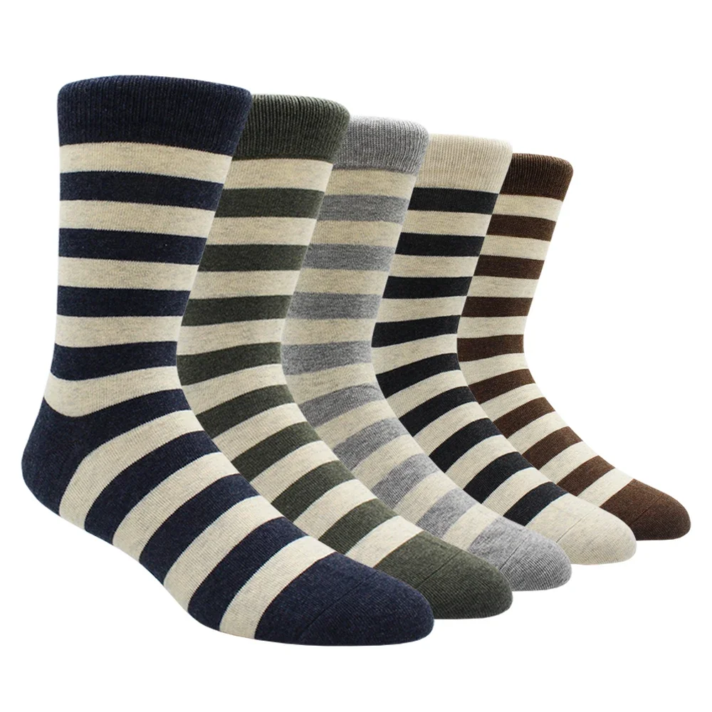 Size 41-48 Casual Fashion Cotton Funny  Long Women&Men Socks Contrast Color Rainbow Larger Size Stripe Socks for Men