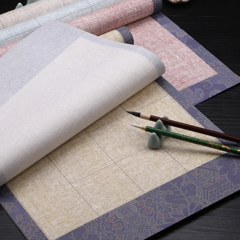 Vintage Griding Rice Paper Regular Script Calligraphy Works Half Ripe Xuan Paper Beginners Brush Calligraphy Practice Xuan Paper