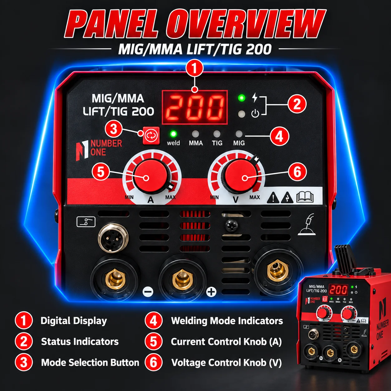 2-in-1 MIG MMA Welder 220V 120A IGBT Inverter Welding Machine Digital Display Flux Core Wire Auto Feed for IGBT Direct Current I