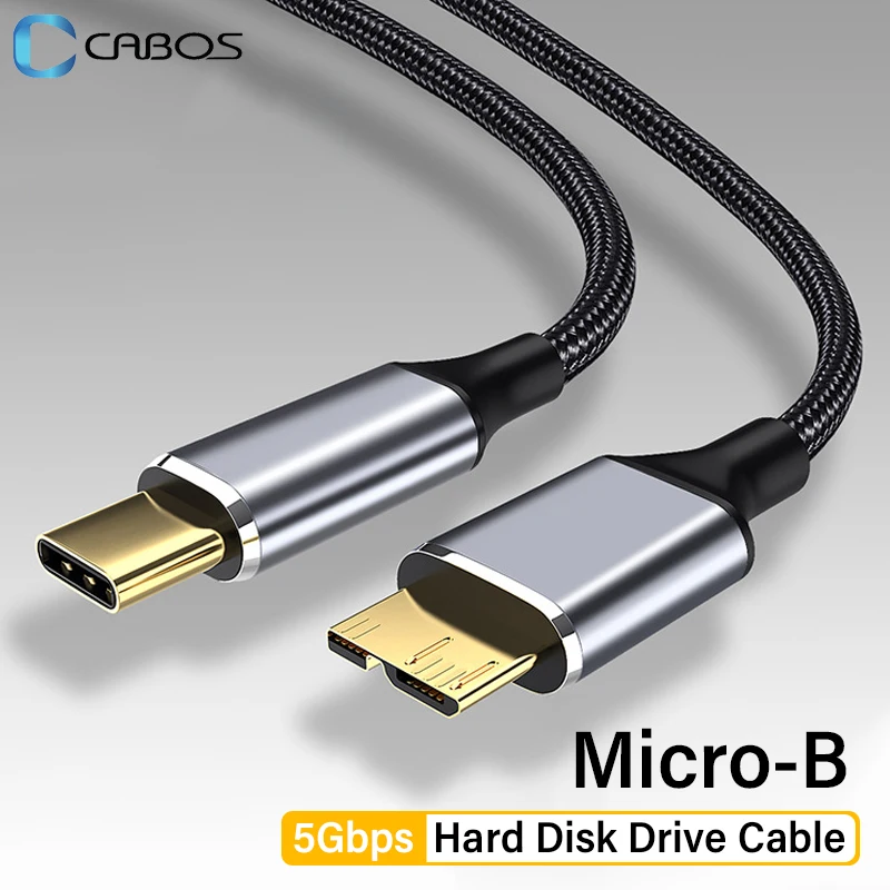 Disco Rígido Micro B Cabo USB 3.0 Tipo C para Micro B Cabo Adaptador de Dados 5Gbps para Telefone PC Disco Rígido Externo Disco Da Câmera