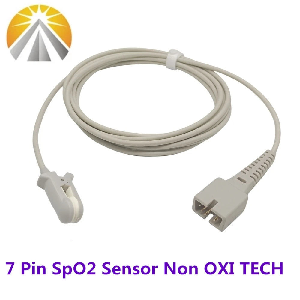 2.5 Meters 7 Pin SpO2 Sensor For Ne-ll-cor Patient Monitor Non Oxi-Max Tech Adult Pediatric Child Neonate Use Pulse Rate Probe