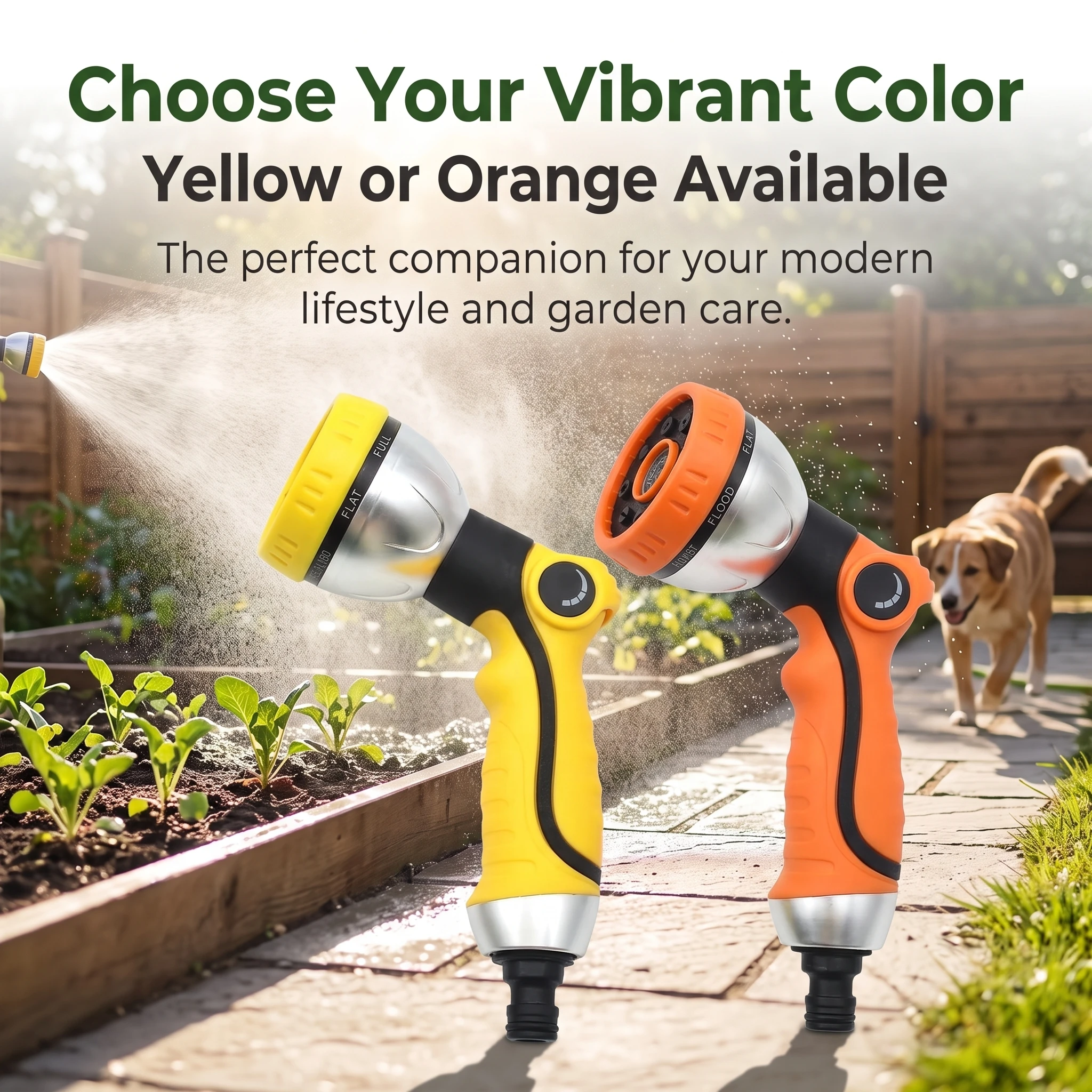 8 Pattern Garden Spray Nozzle Thumb Control Handheld Sprayer For Watering Plants Car Pet Patio Cleaning