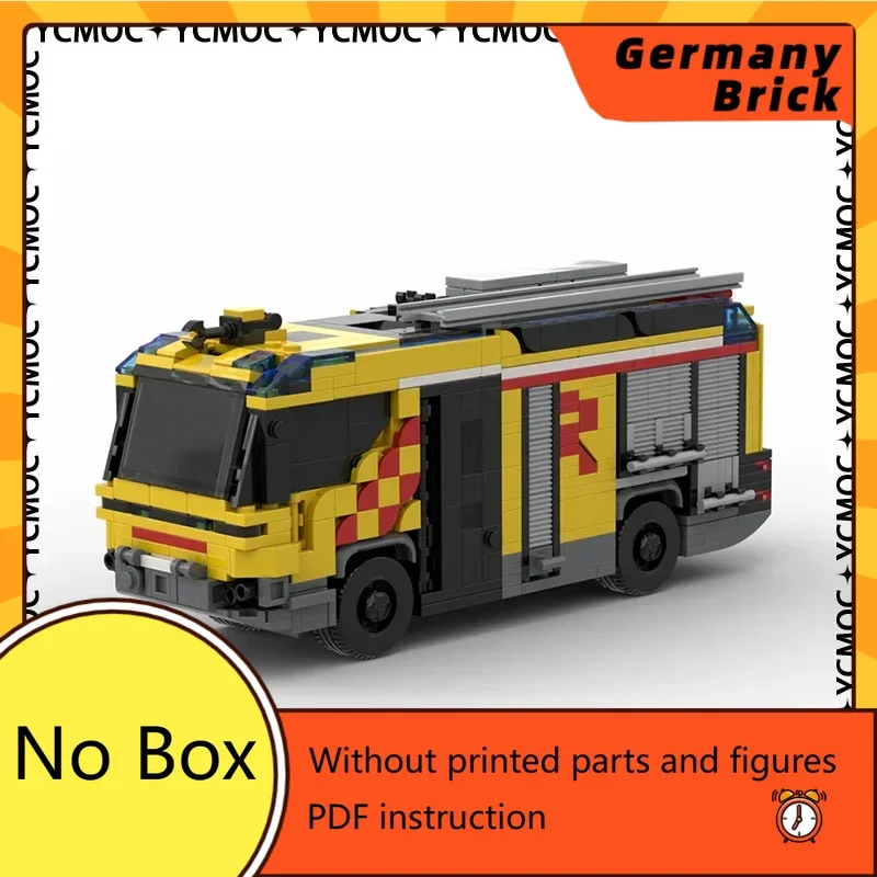 Car Series YcMoc Building Blocks Berlin Dubai Hybrid Fire Truck Engine Technology Brick Brand-name Vehicle DIY Toy For Child