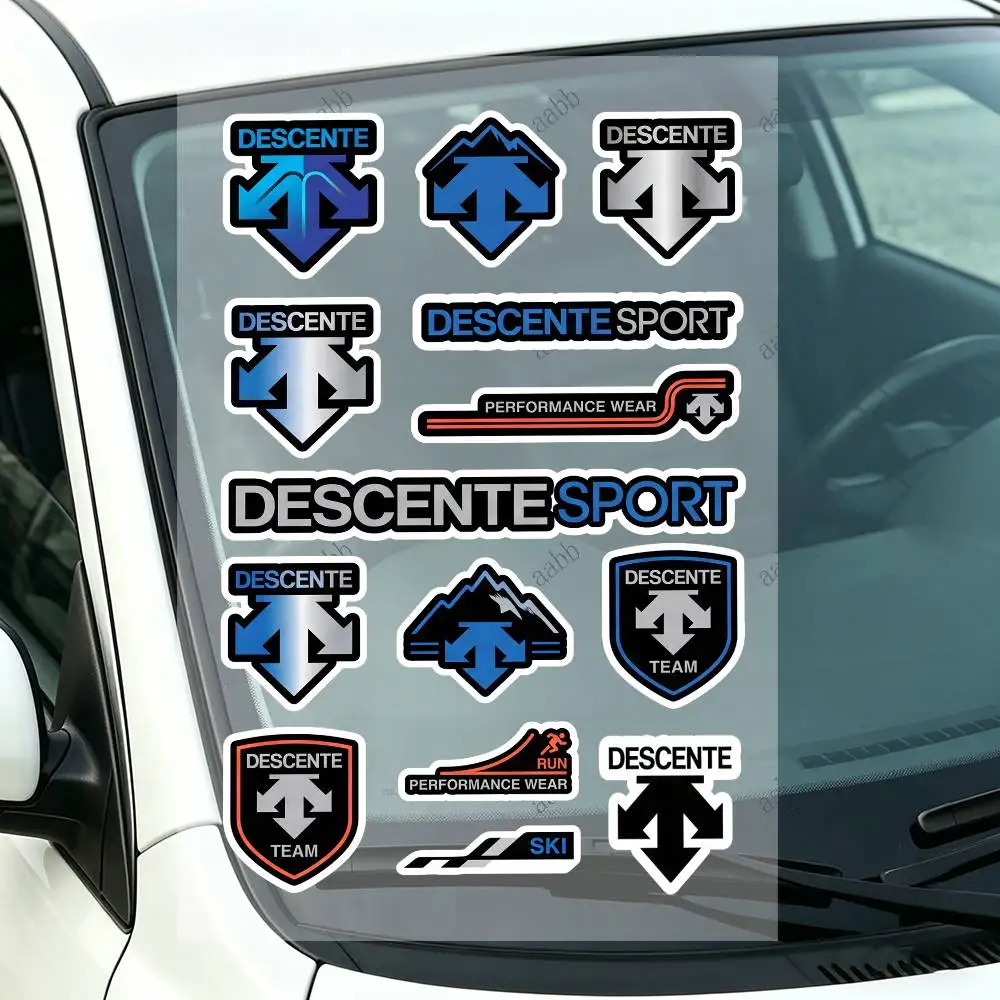 D-DESC E-ENTE Motorcycle Sticker Set Reflective Decals For Helmet Fuel Tank Fairing Body Custom Bike Graphics Kit
