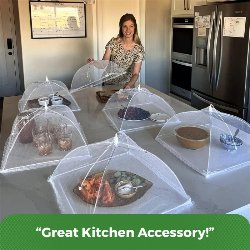1 piece of foldable food cover, anti fly and insect breathable mesh, dining table cover, home picnic vegetable cover .