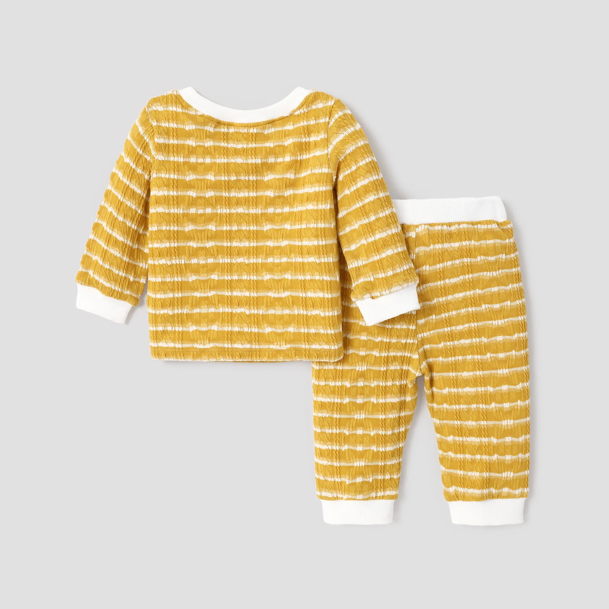 PatPat 2pcs Baby Boy Casual Long Sleeve Set Season Soft and Comfortable  Perfect for Outings and Daily Wear Basic Style