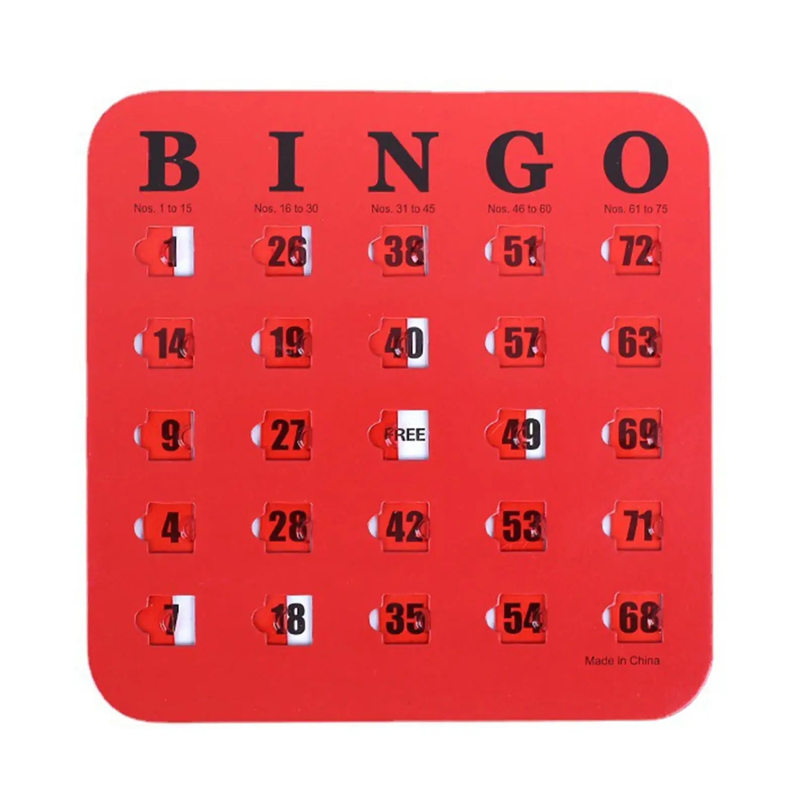 5 Pieces Bingo Cards with Sliding Window Easy to Read Sturdy Fun Party Games