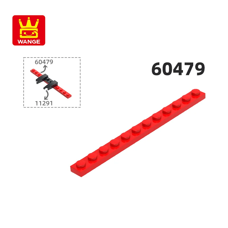 WANGE-60479 100g/52 piezas, placa de 1x12, bloques de construcción MOC compatibles con bloques de construcción, juguetes educativos para niños, regalo