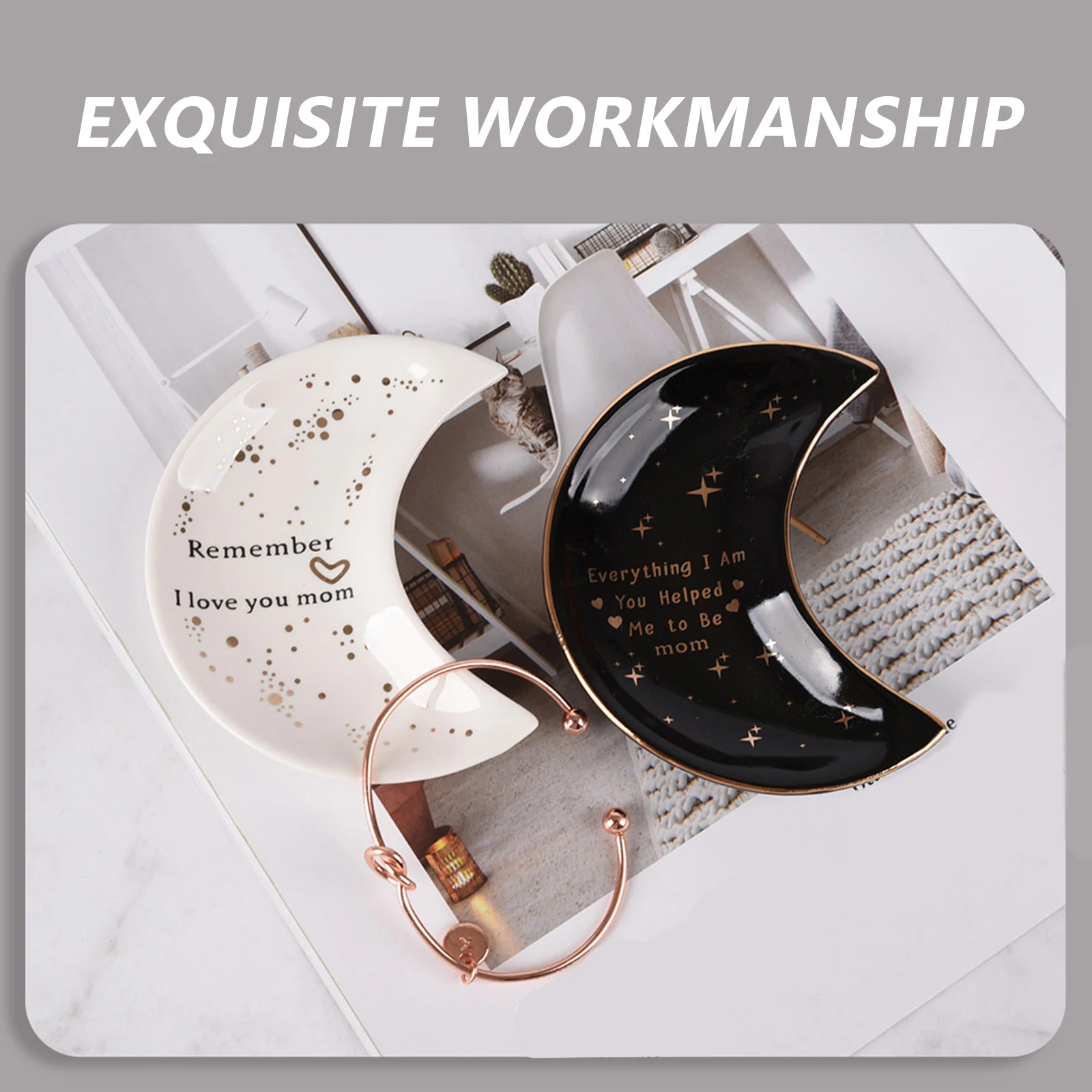 

Ceramic Jewelry Plate White Small Trinket Ring Storage Organizer Tray Decorative Cosmetics Holder Multipurpose Home Use Display