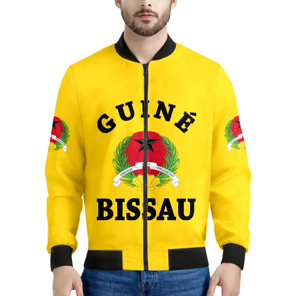 Guinea Bissau Zipper Jacket Free Custom Made Name Number Team Logo Gw Coats Gnb Country Travel Guinee Nation Flags Photo Clothes