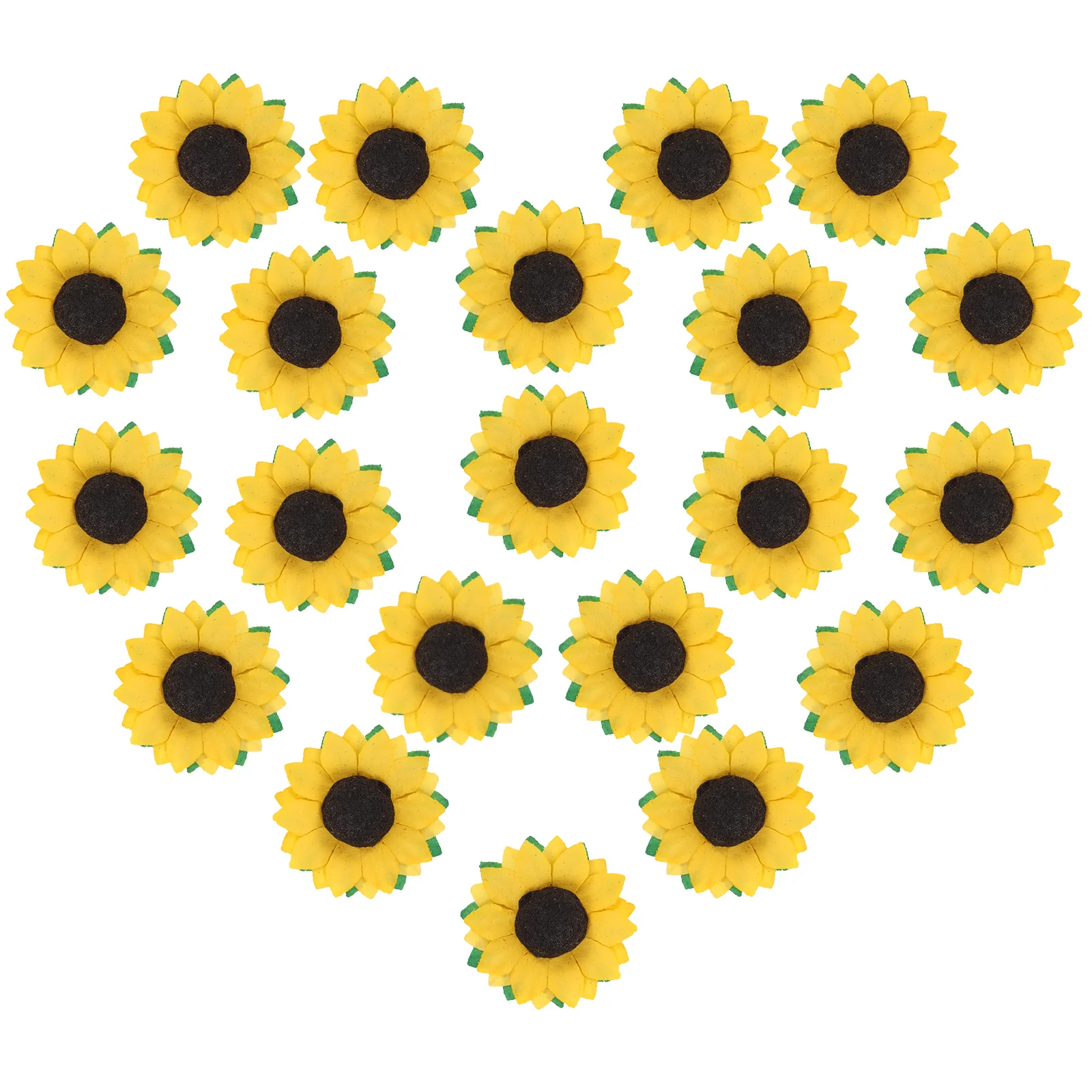 

100 Pcs Flowers Sunflower Heads Decor Sunflower Heads Brown Center DIY Artificial Simulation Gift Box Candy Box Decor