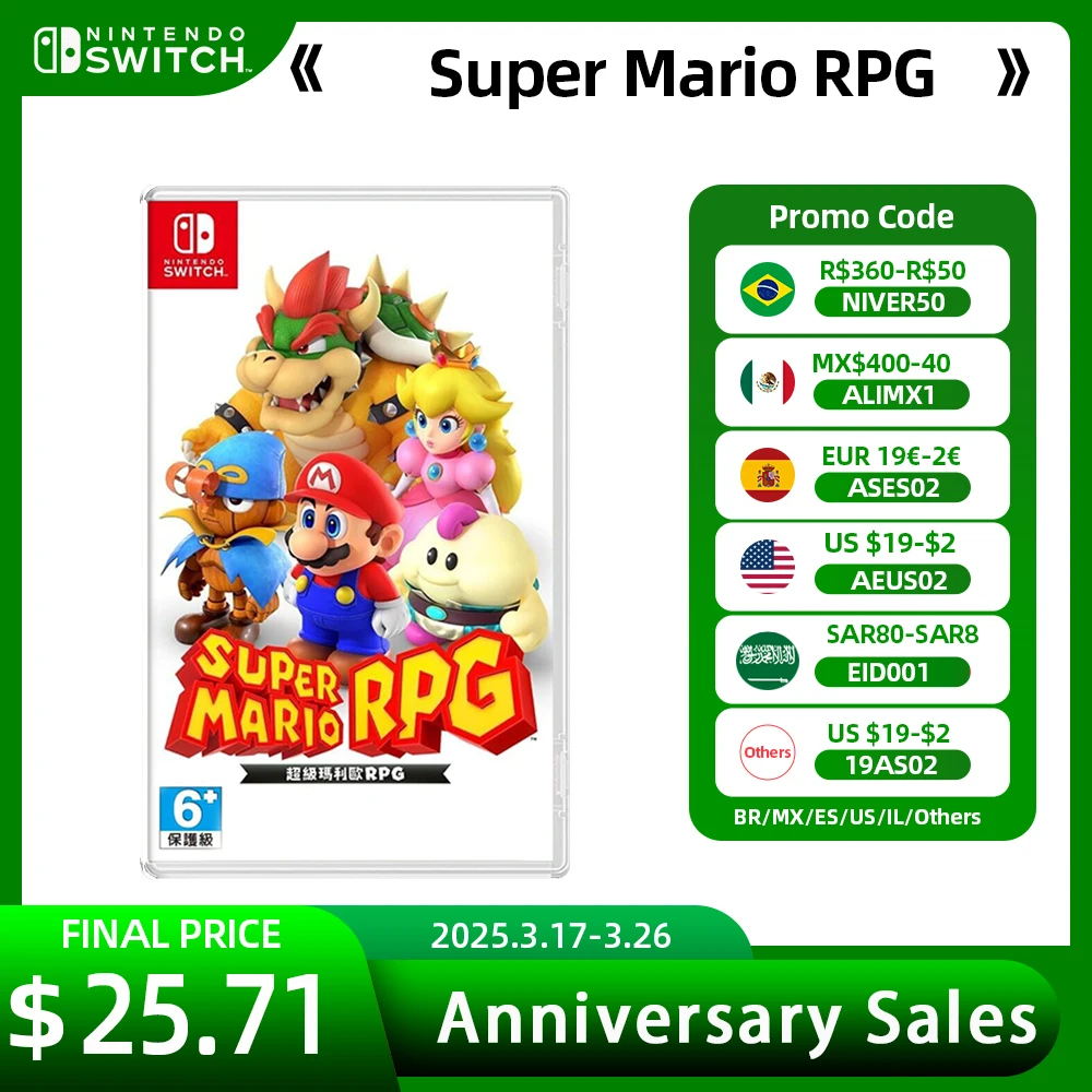 Nintendo Switch Game Deals - Super Mario RPG - Games Physical Cartridge Support TV Tabletop Handheld Mode