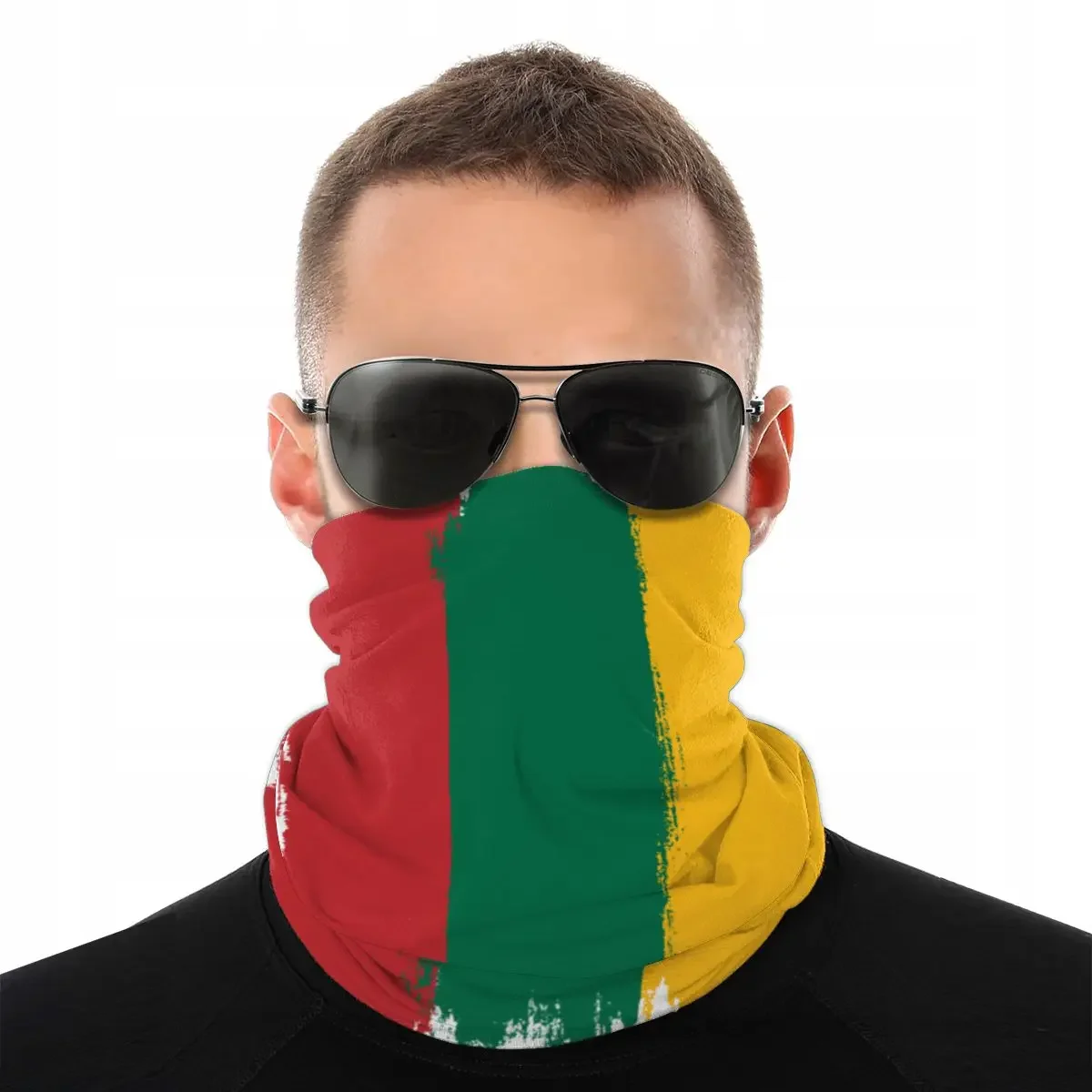 New Lithuania Flag Scarves Neck Face Mask Men Women Halloween Neck Warmer Tubular Bandanas Versatility Headwear Cycling Hiking