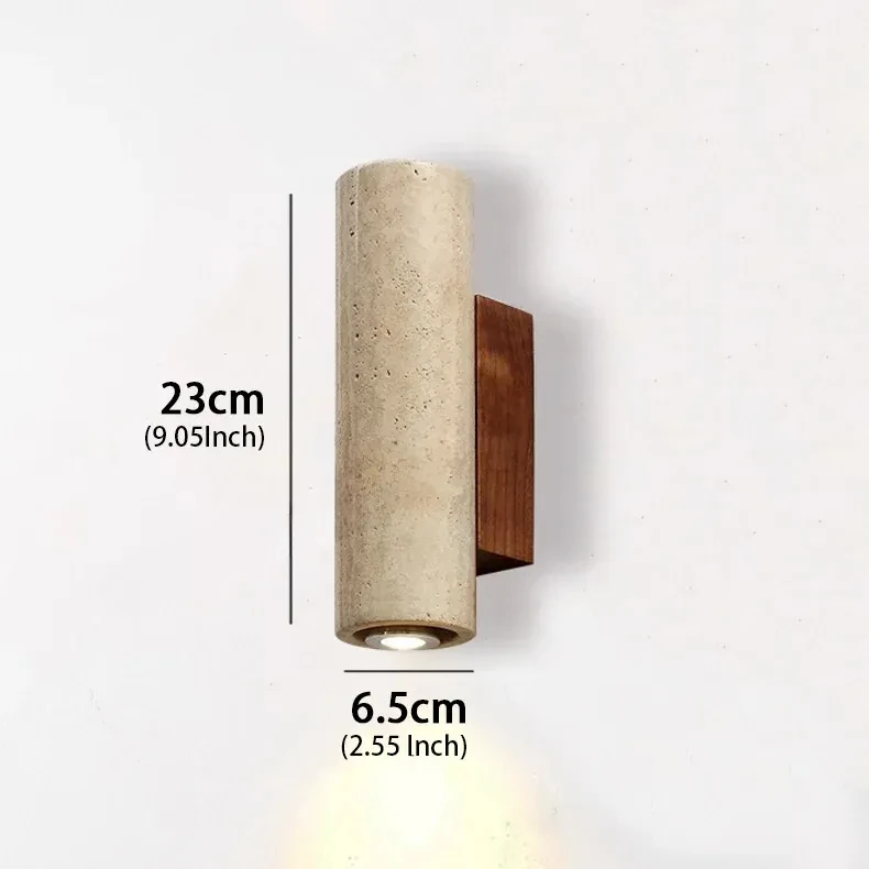 Wabi Sabi Geel Marmeren Wandlamp Led Nachtkastje Japan Slaapkamer Woonkamer Wandlamp Travertijn Trap Gang Decor Blaker
