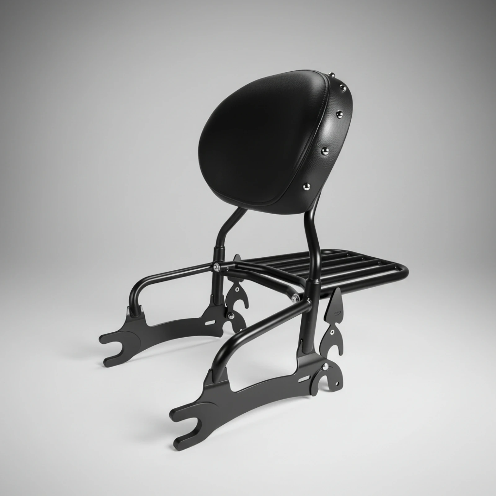 Backrest with Luggage Rack Heavy Duty Motorcycle Sissy Bar with Luggage Rack Passenger Backrest with Cushion Supportive
