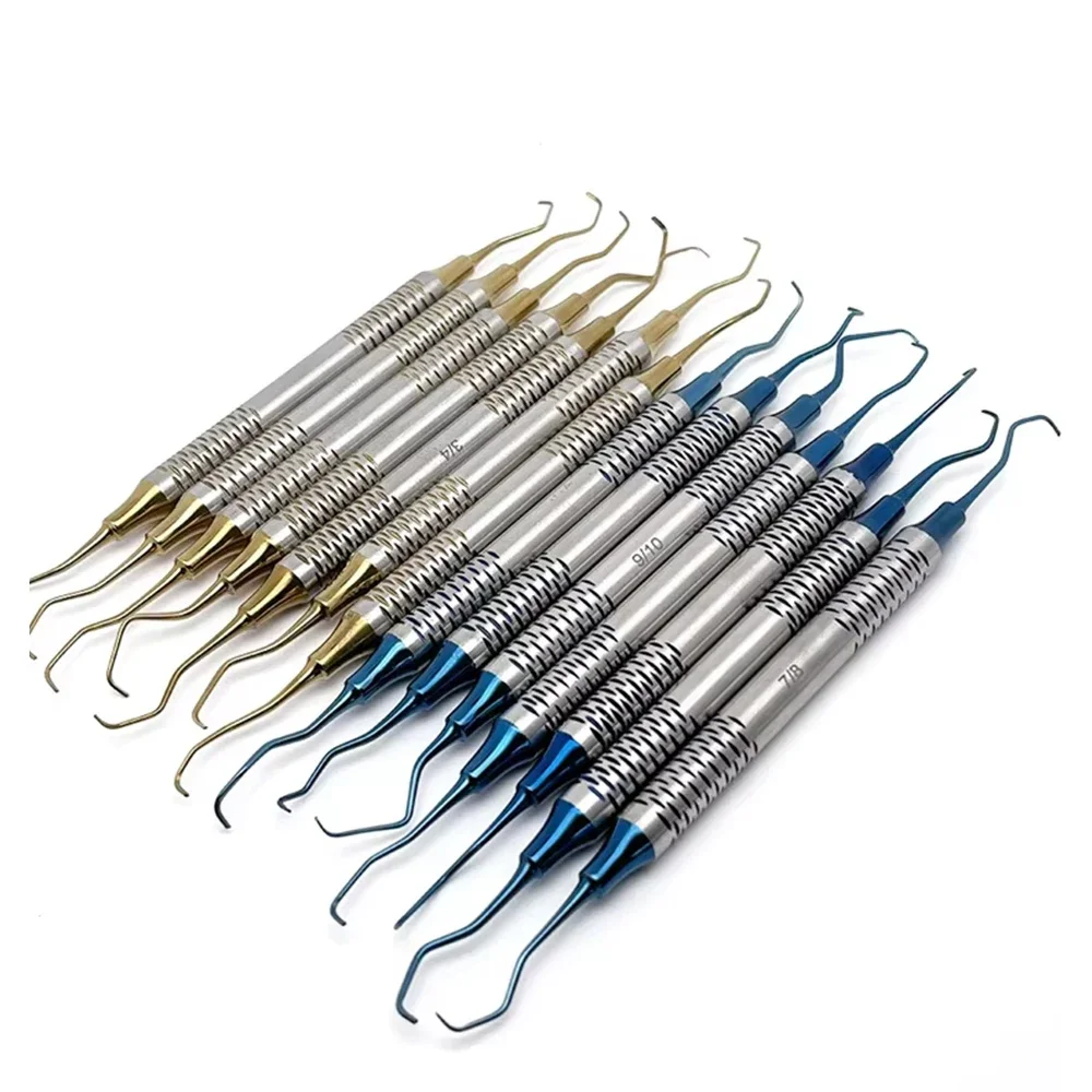 7Pcs Dental Scaler Set Stainless Steel Gracey Curette Periodontal Anti-Rust Hygiene Dentist Surgical Kit