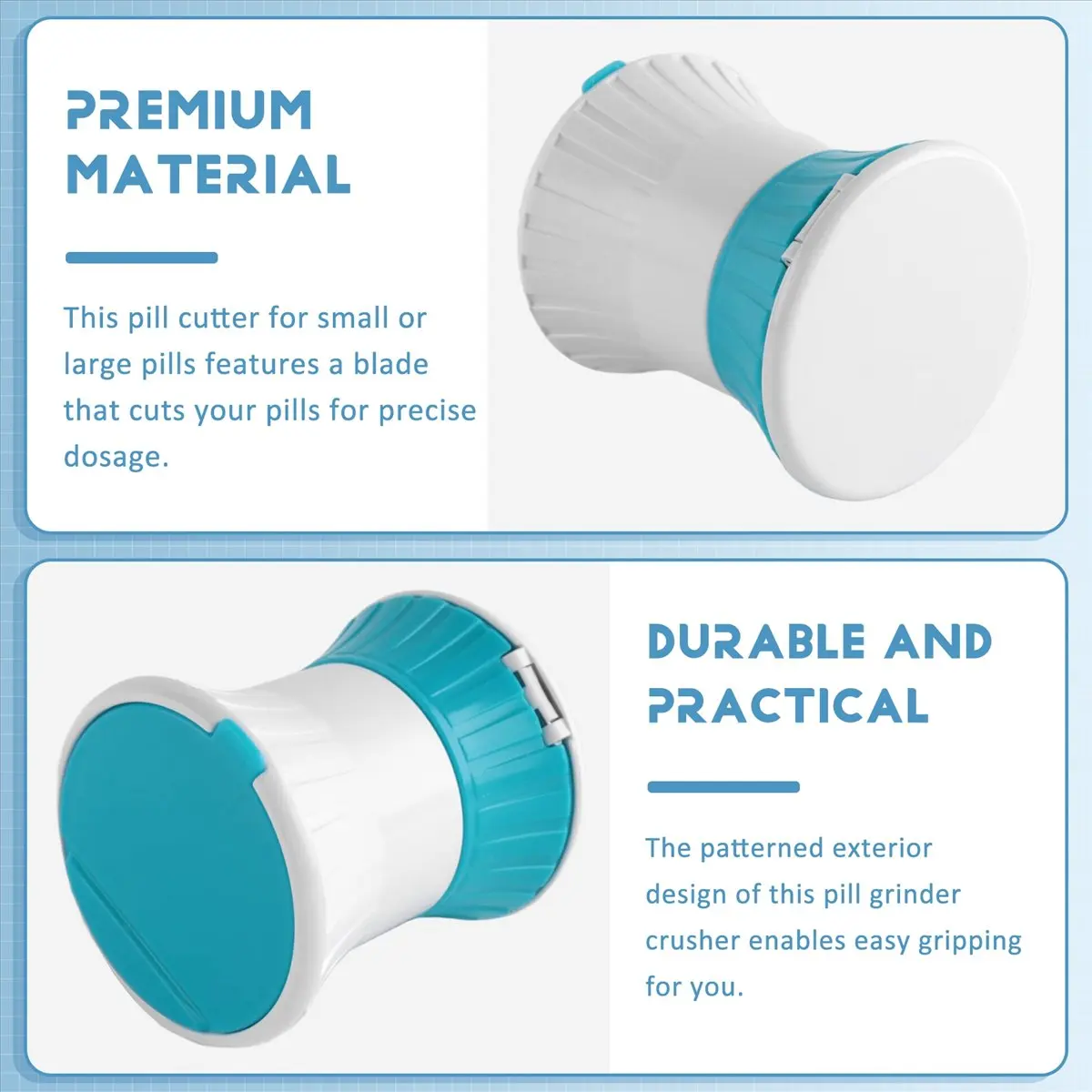 

Измельчитель таблеток AA49 - [3 в 1] - Дробилка для таблеток - Резак для таблеток с контейнером для небольших таблеток