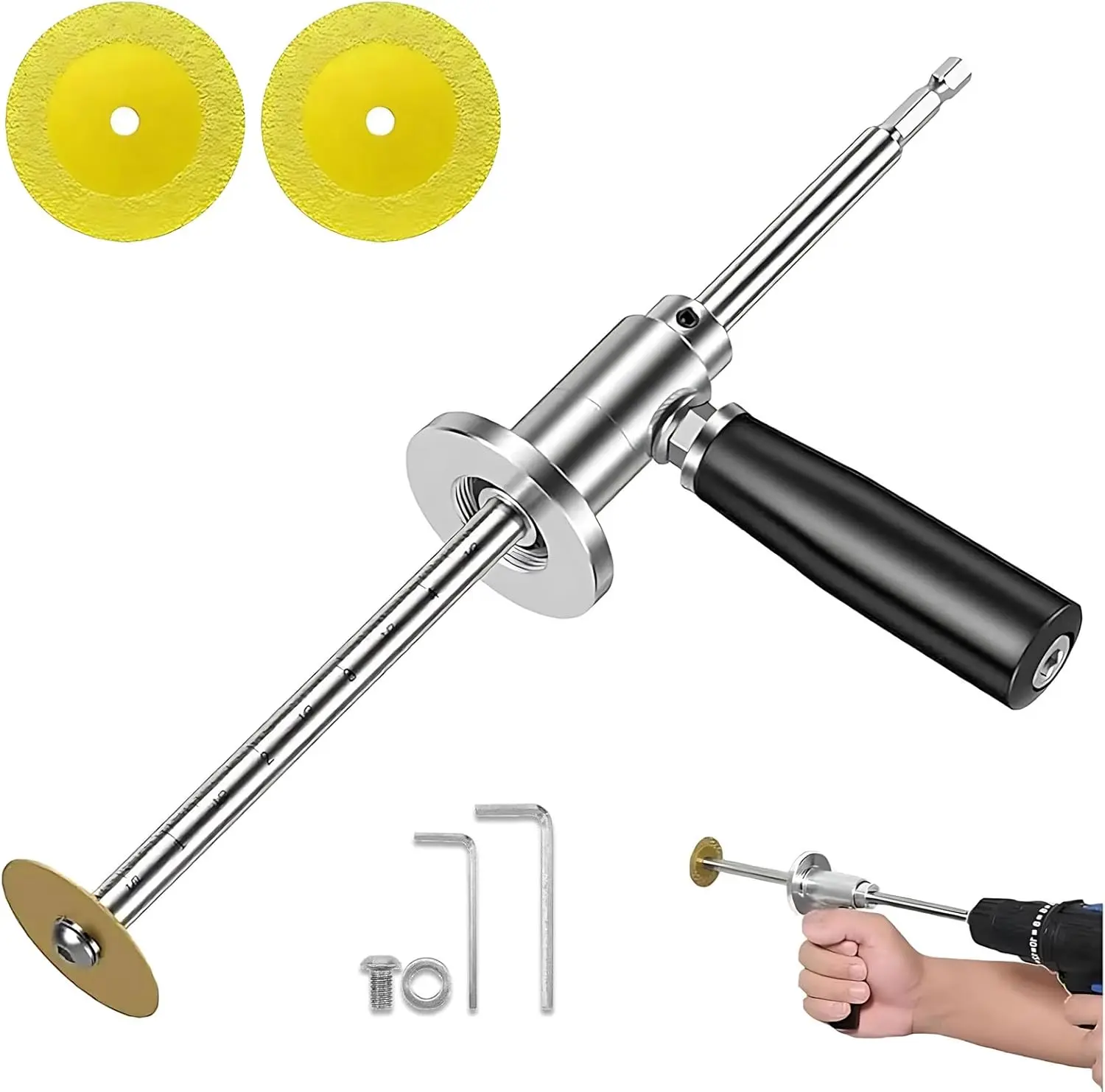 Inside Pipe Cutter for PVC Pipe Cutter, with Diamond Grit Cutting Wheel and Handle
