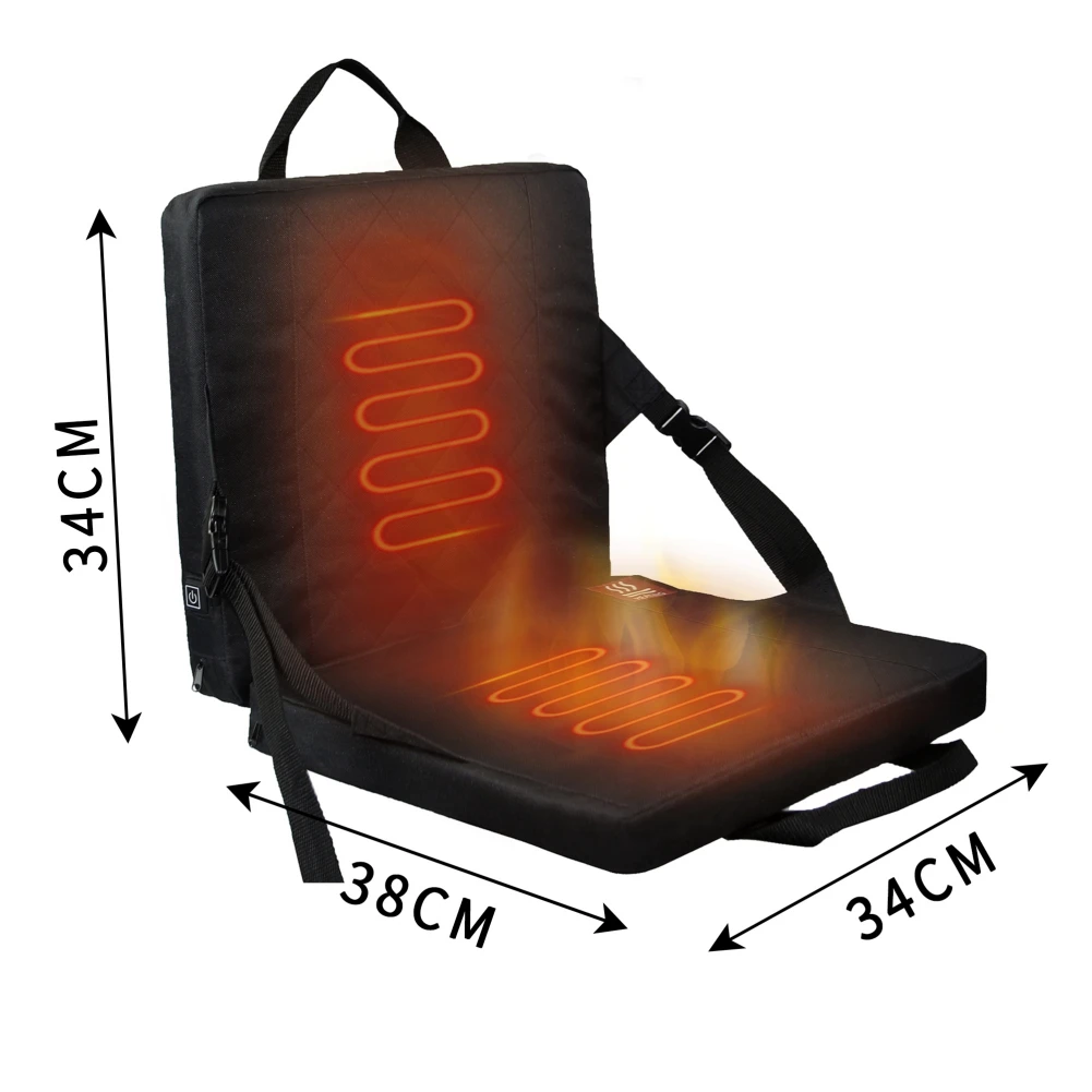 Zimowa poduszka grzewcza 3-biegowa temperatura siedziska wędkarskiego podgrzewana poduszka przenośny arkusz szybkiego nagrzewania USB ładowanie