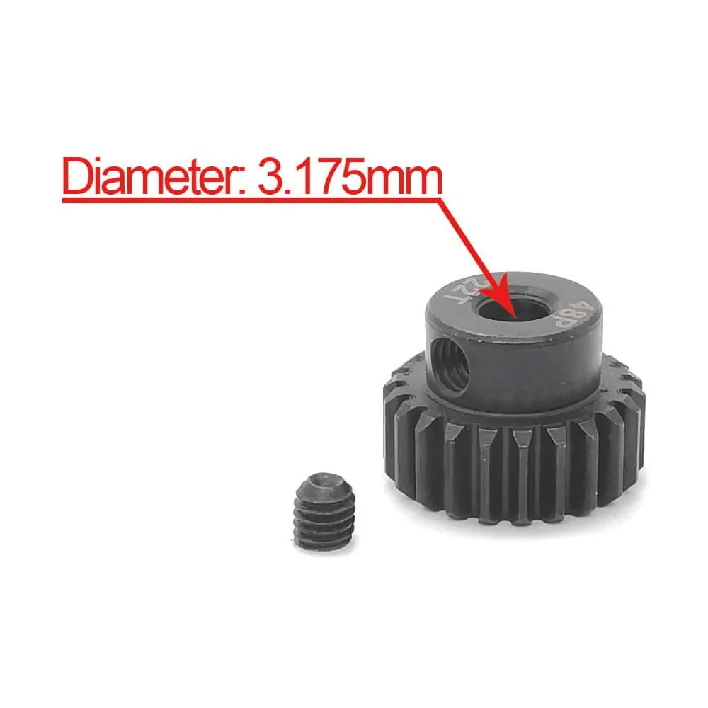 Engranaje de piñón 48P 19T 20T 21T 22T 23T con destornillador para eje de 3.175mm 1/10 RC Motor de cepillo sin escobillas