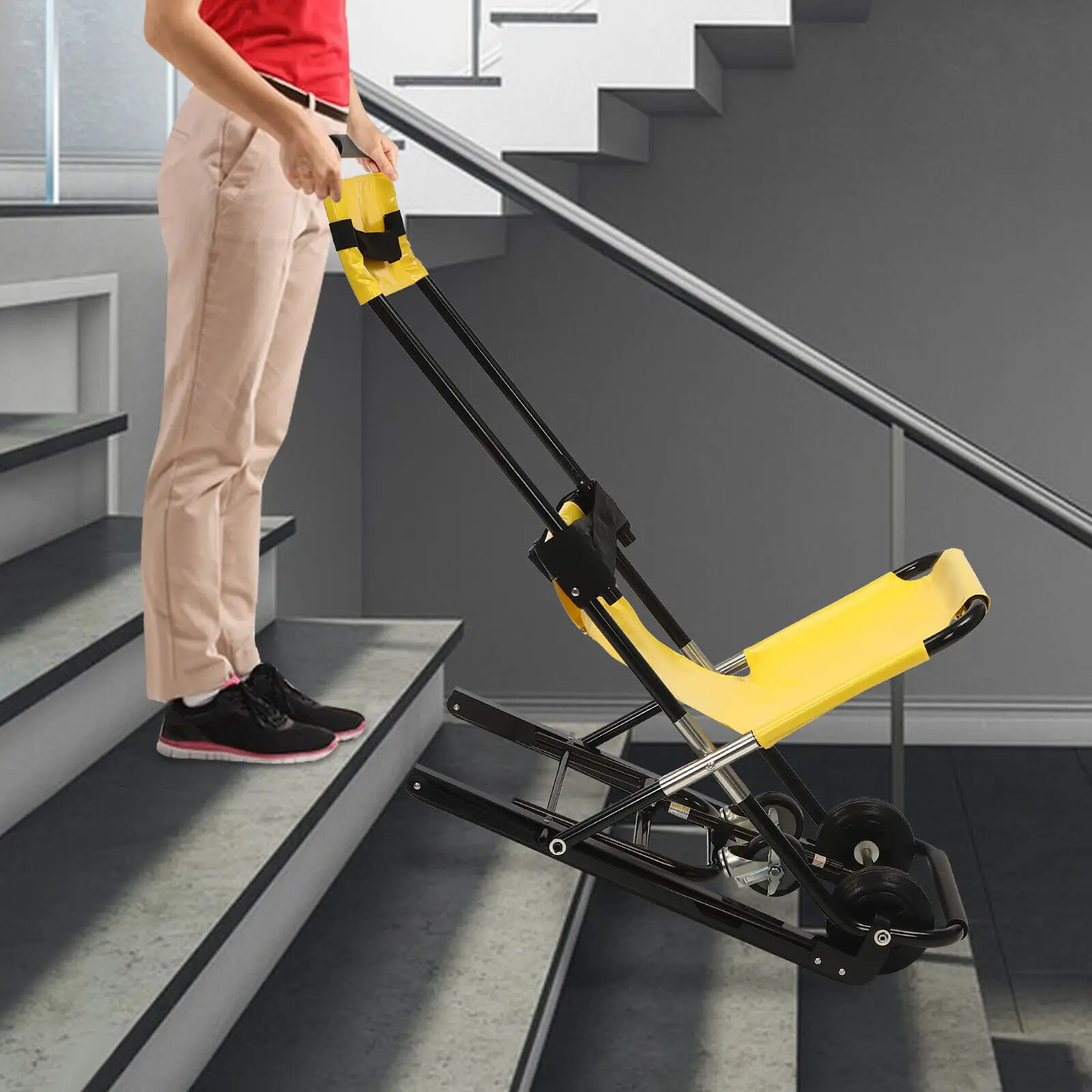 Portable Manual Stair Climbing Wheelchair, Stair Transport Chair Elevator