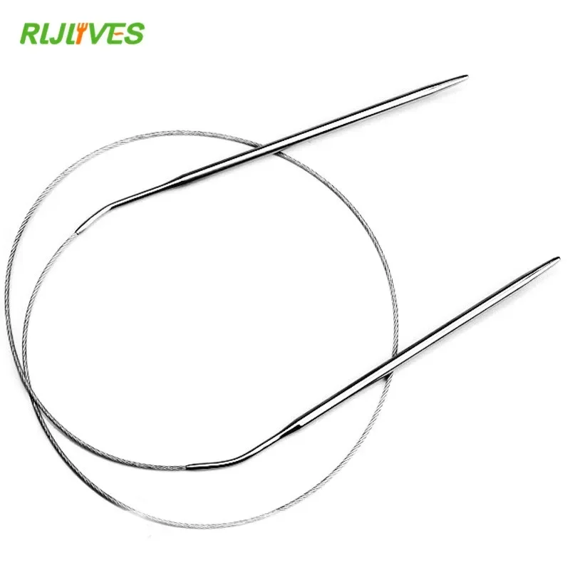 11Pcs/set 80 cm Stainless Circular Knitting Needles Circular Knitting Pins Crochet Weaving Pins Needlework Tools