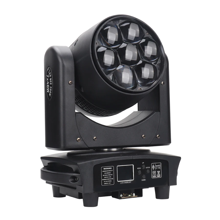 

Mini 7 * 40w Bee Eye Zoom Cabeza Movil Beam of Light 280W DMX Light Emitting Diode Mobile Headlight Disco Luces Dj Lighting