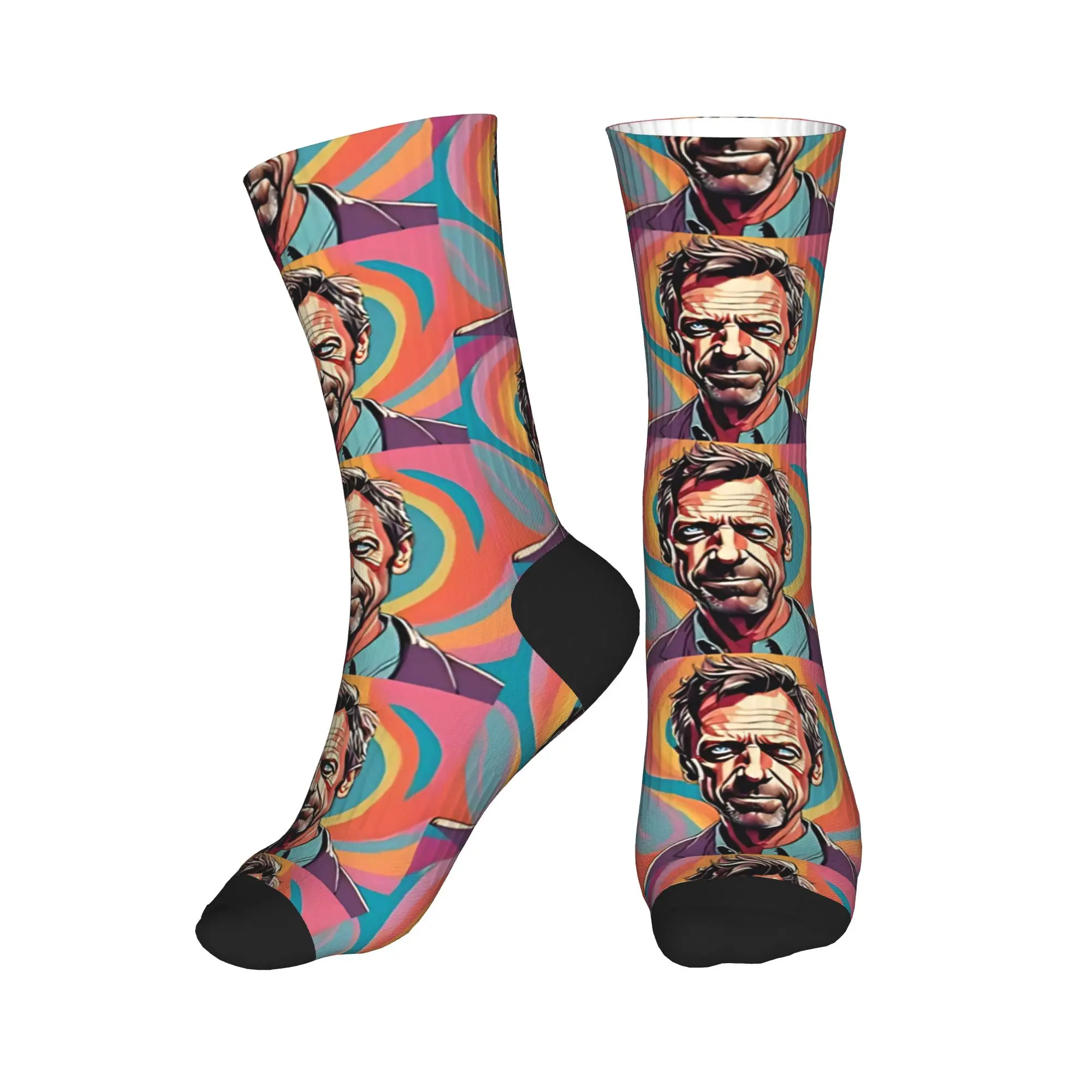 Dr. Gregory House Psychedelic Stockings Adults Men Socks Soft Leisure Socks Autumn Skateboard Anti Sweat Graphic Socks Present