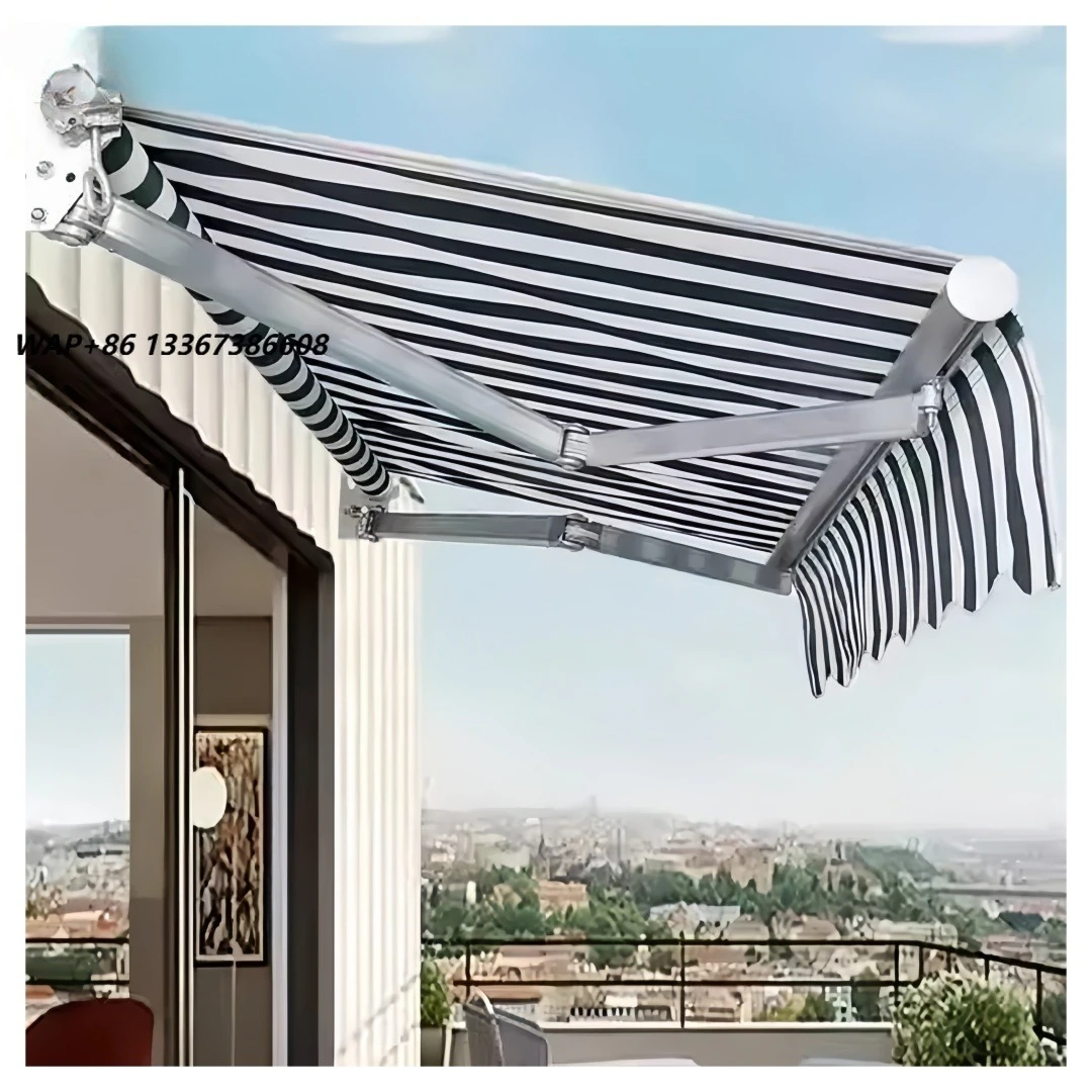 Outdoor Canopy Extendable Retractable Rainproof Waterproof Sunshade Awning Aluminum Alloy Frame Polyester Balcony Outdoor Garden