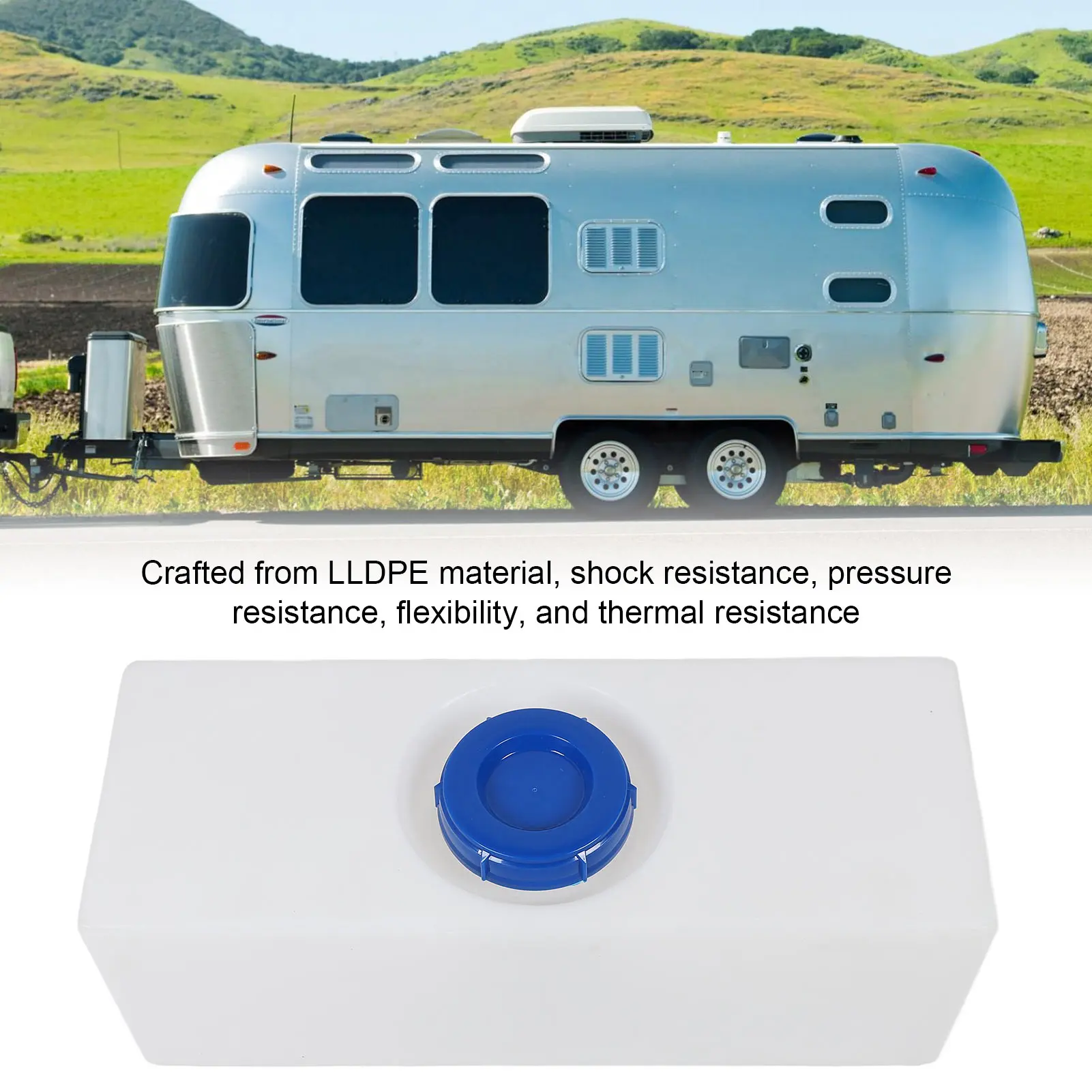 3 Sizes 15/12/10 Gallons RV Water Storage Tank Heat Cold Resistant PE Fresh Water Tank for Trailer Boat Yacht Accessories
