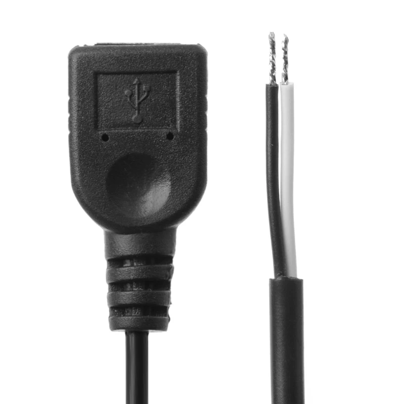 1pc usb 2.0 fêmea 2 pinos 2 fio carga alimentação conector diy 30cm