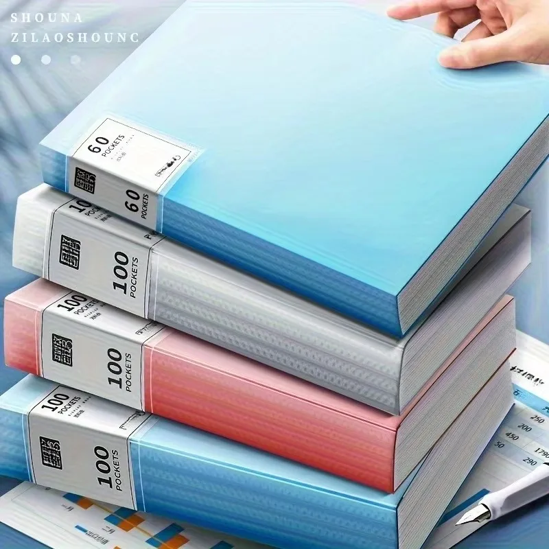 

1Pc New! For Multi-Page Data Bag Office Study Document Case Durable Layered Insert Archive A4 Transparent Plastic File Folder