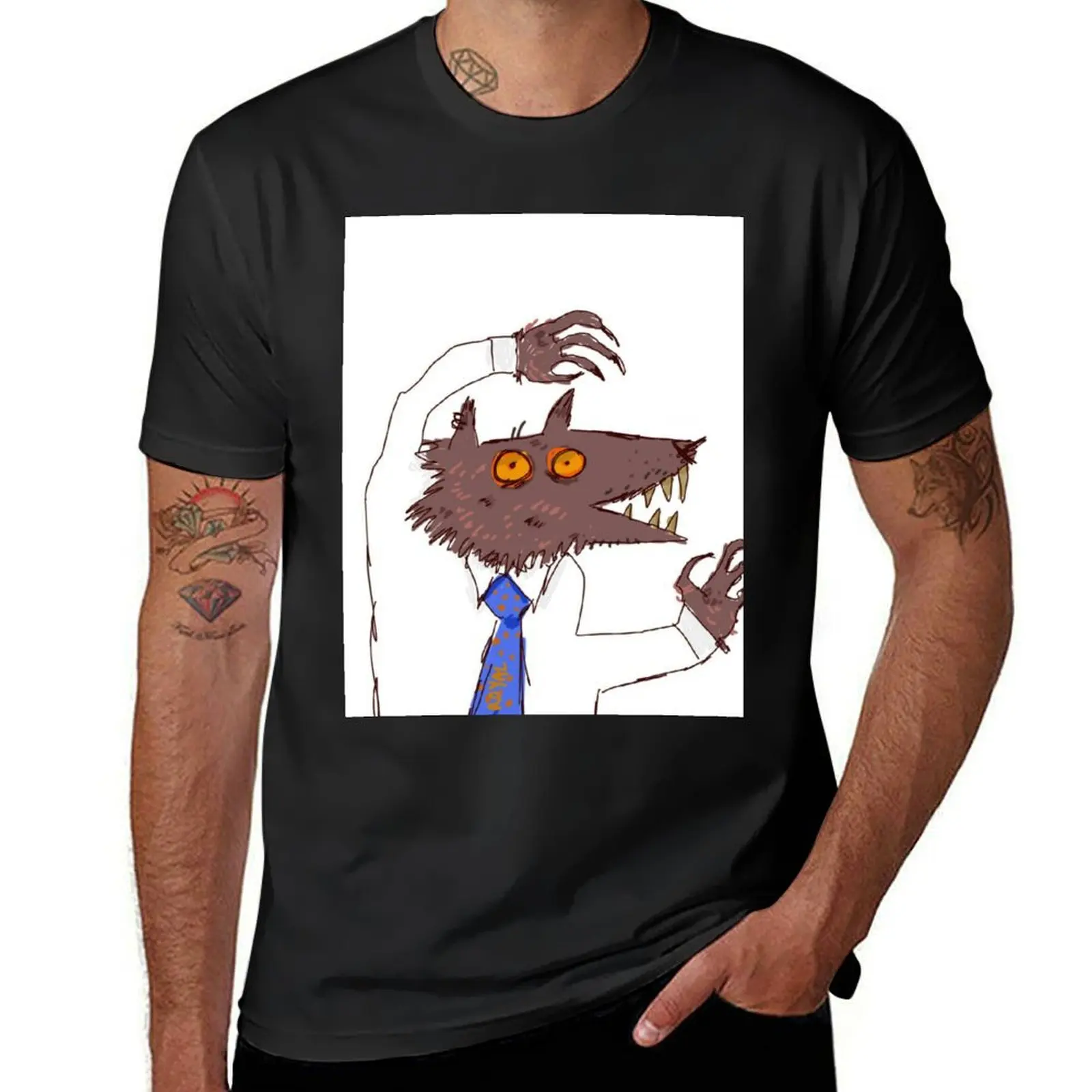 

corporate day job werewolf T-Shirt hippie clothes new edition men t shirt