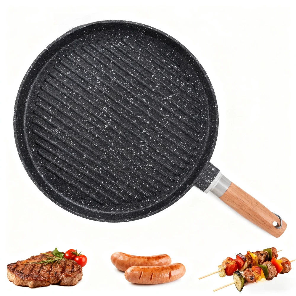 

1Pcs Nonstick Baking Pan Round Pizza Baking Pan Aluminum Steak Frying Pan for Outdoor Picnic Camping Home Kitchen Accessories