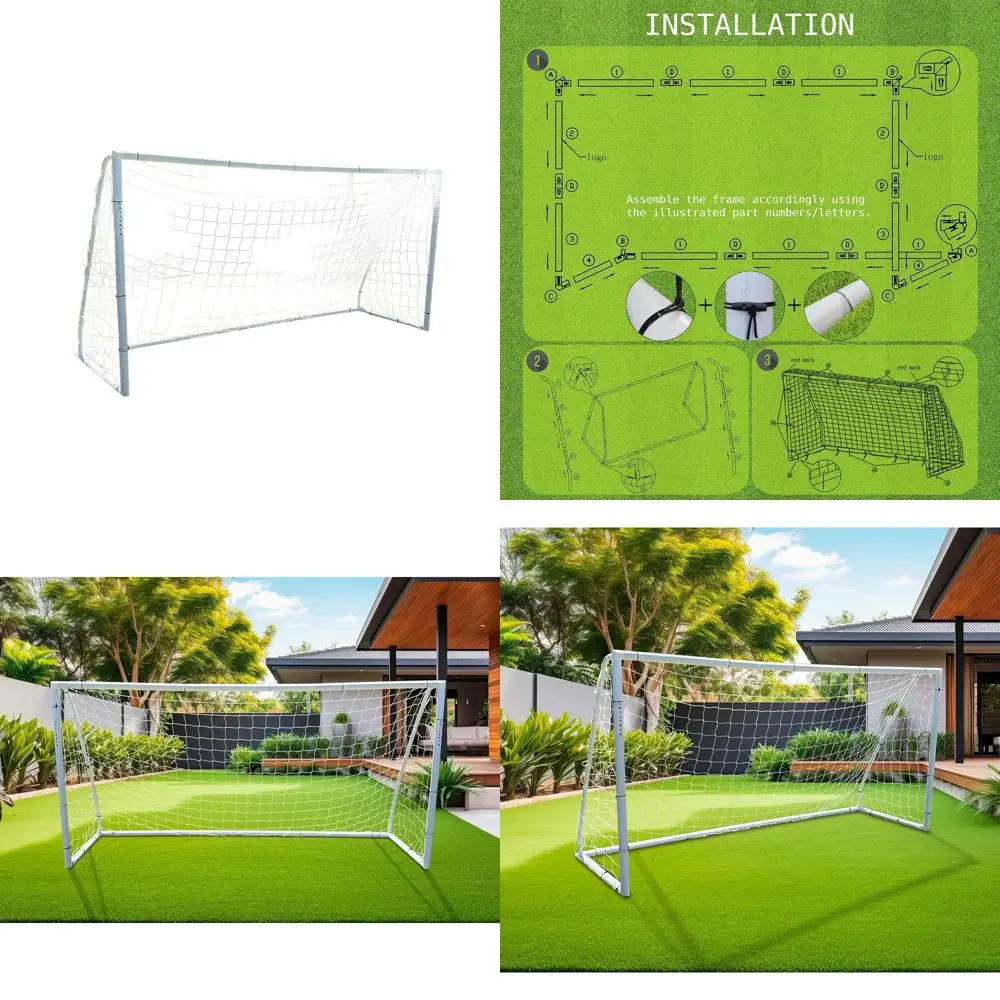 

Youth Regulation Soccer Goal - Heavy Duty PVC with Weatherproof 4mm Net and Carry Bag
