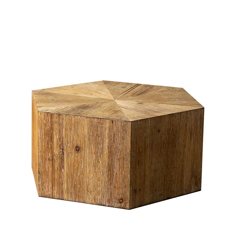 

wabi-sabi wind solid wood small coffee table, sofa corner table in the living room of the bed and breakfast, retro and old