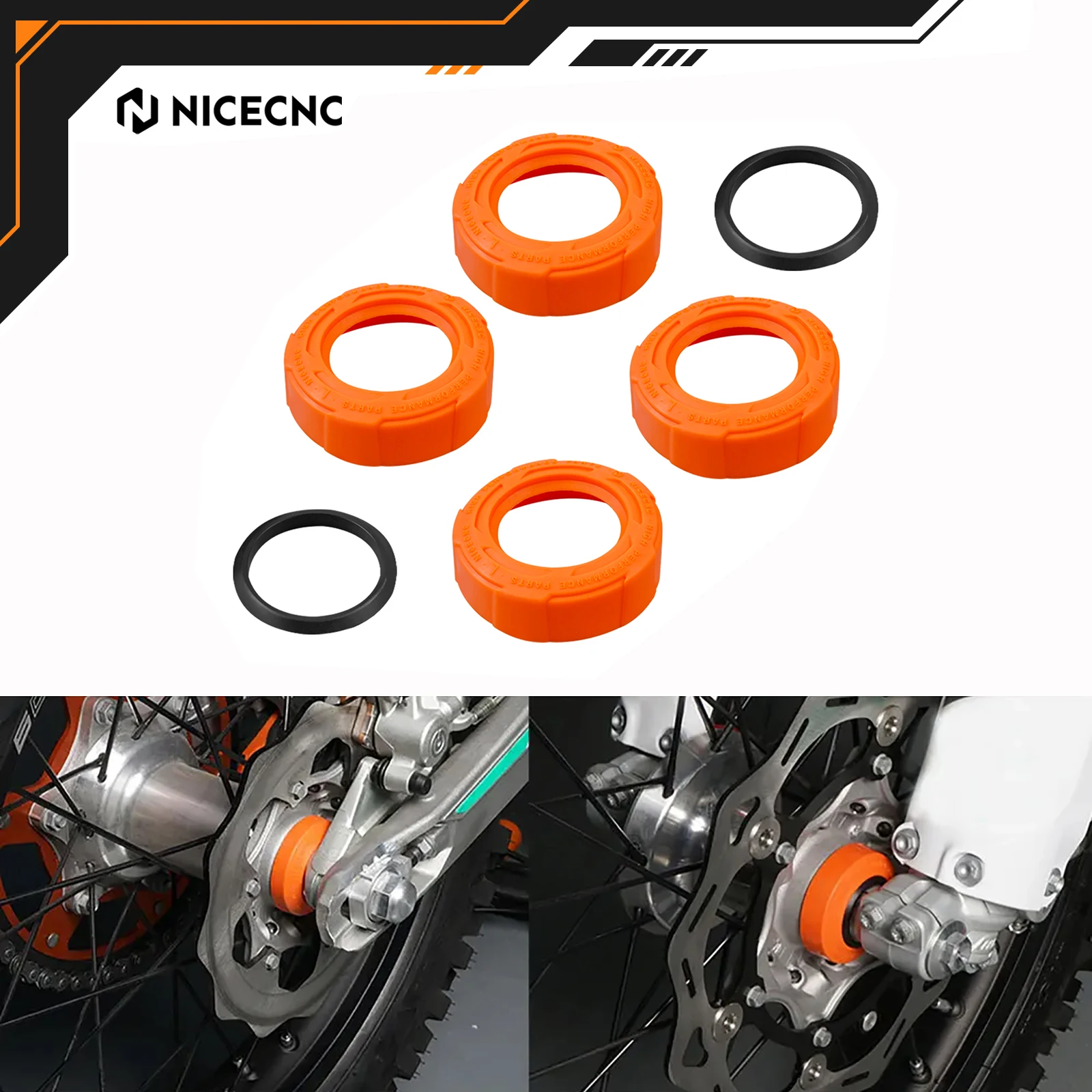 

NICECNC For KTM EXC 300 EXC-F 350 XCW500 EXC-W 250 450 2016-2023 For Husqvarna TPE Front Rear Wheel Bearing Protection Cap Guard