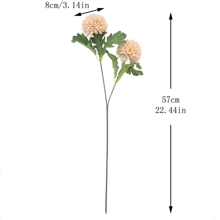 人工タンポポの花,長い茎の枝,フェイクヒヤシンス,鮮やかなシルク,偽の花,結婚式,お祭り,家の装飾,2つの頭